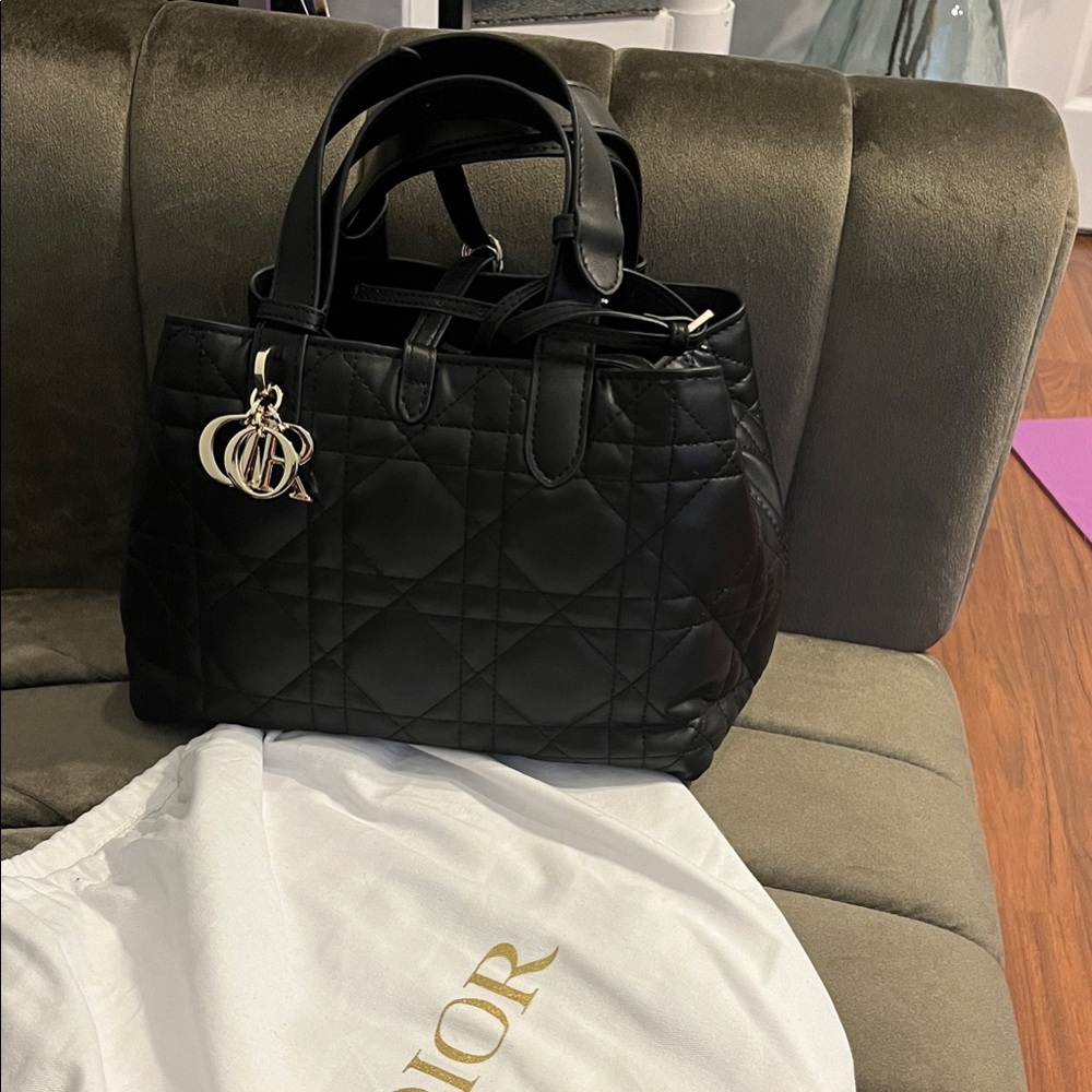 Dior Black Quilted Leather Tote Bag